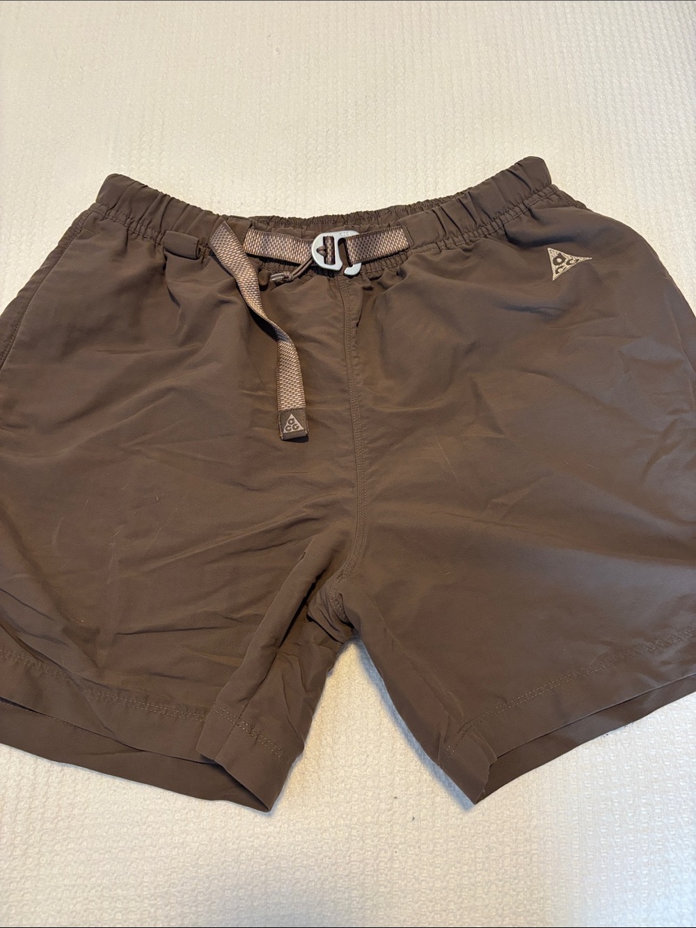 Nike Brown Athletic Shorts with Webbing Belt